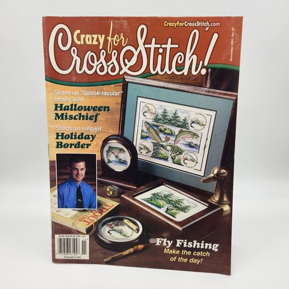 Lot of 5 Cross Stitch Magazines Floral Vases Precious Moments Fish Fireman Etc - Picture 8 of 12